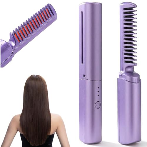 Professional Wireless Hair Straightener Curler Comb