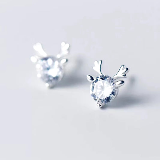 New Creative Christmas Ornaments Stylish Christmas Elk Crystal Deer Stud Earrings Women Fashion Jewelry Gift Christmas Ornaments