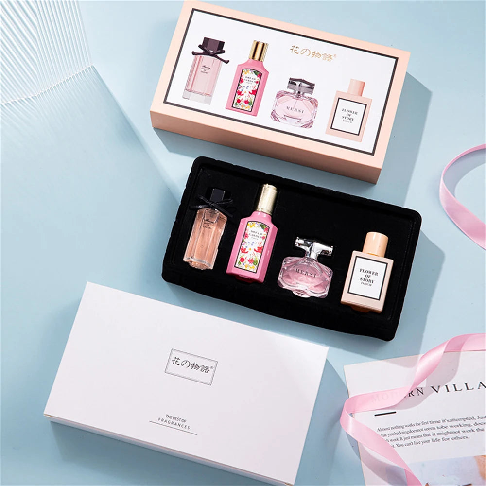 Floral Scent Gift Box 25ml Four Piece Set Women Lasting Fragrance Perfume Balminess Pheromone Eau De Parfum Men Cologne Toilette