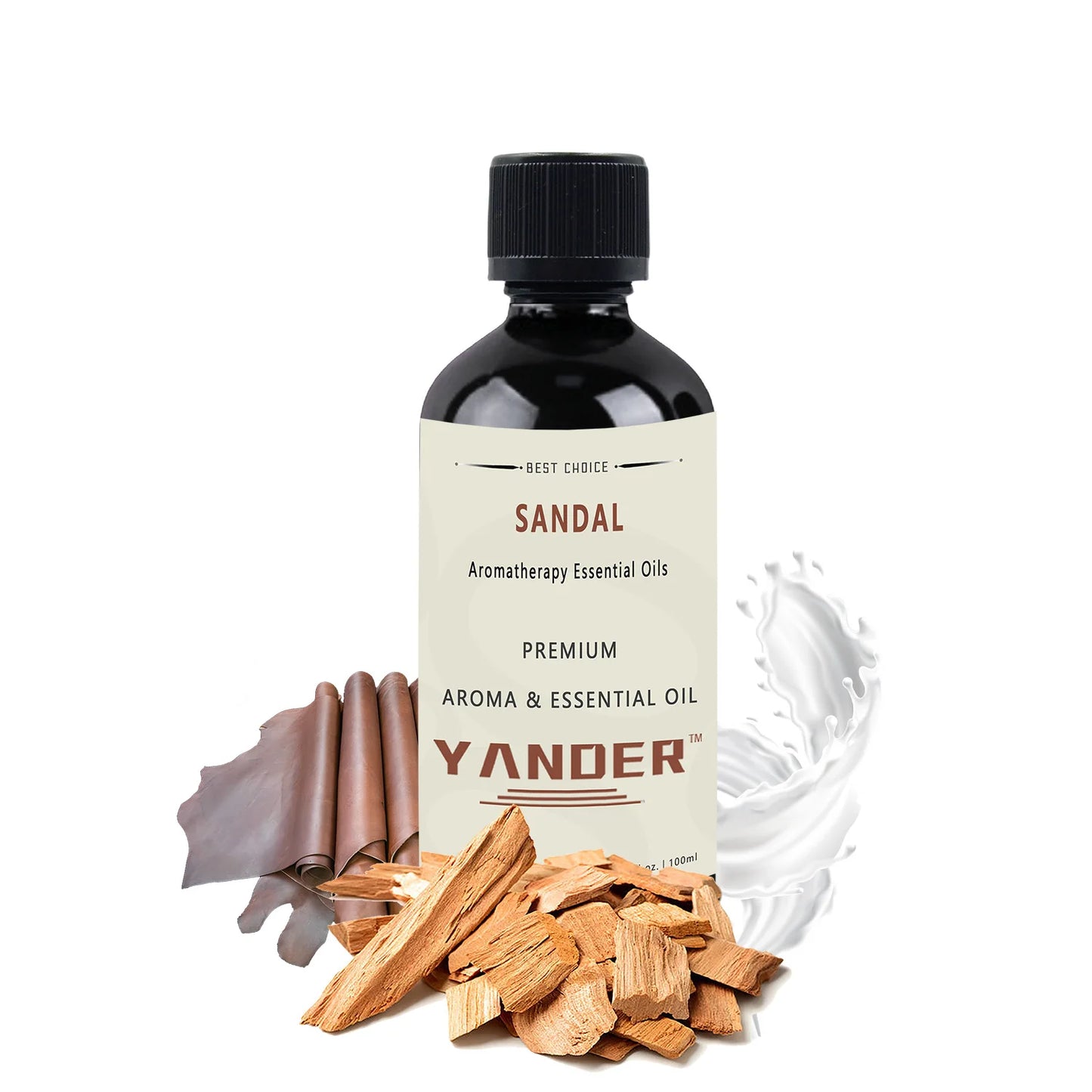 YANDER 100ml Sandalwood Essential Oil Aromatic Woody Fragrance Oil Santalwood Amber Leather No.33 Unisex Eau De Parfum Santal Pe