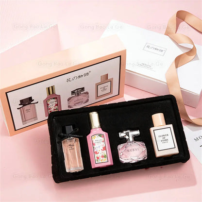 Floral Scent Gift Box 25ml Four Piece Set Women Lasting Fragrance Perfume Balminess Pheromone Eau De Parfum Men Cologne Toilette