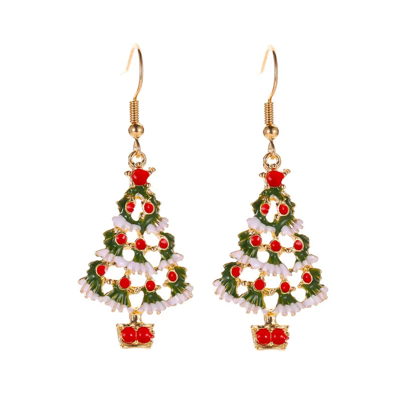 New Design Christmas Earrings Cute Christmas Tree Earrings Christmas Tree Necklace Set for Women Girls Christmas Gifts Jewelry