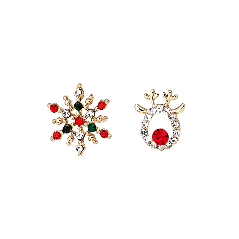 New Creative Christmas Ornaments Stylish Christmas Elk Crystal Deer Stud Earrings Women Fashion Jewelry Gift Christmas Ornaments